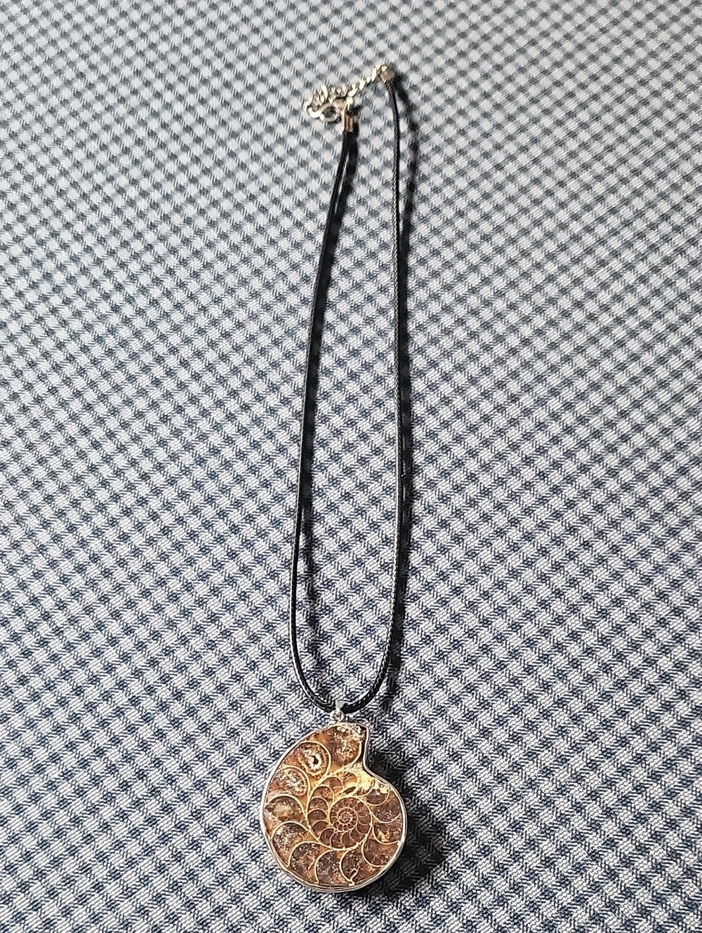 Brown Ammonite Pendant Necklace